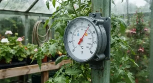 A robust, waterproof greenhouse thermometer designed to withstand high humidity in British greenhouses.
