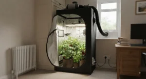A medium grow tent perfectly sized for a typical UK spare bedroom or cupboard growing space.