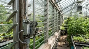 An automatic vent opener for greenhouse side louvre vents improving airflow.