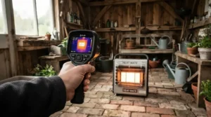 Measuring heat distribution from an electric vs paraffin greenhouse heater