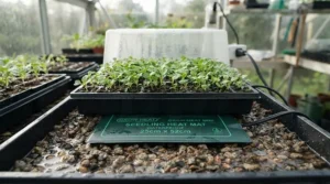 Low wattage electric greenhouse heater for winter protecting tender cuttings from overnight frost