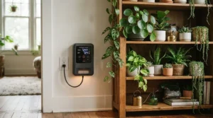 Thermostatic electric greenhouse heater for winter maintaining a steady temperature for overwintering fuchsias