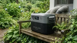 Damp-proof greenhouse heater safely operating in high humidity inside an allotment glasshouse